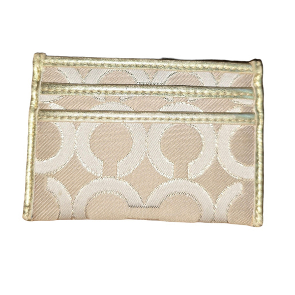 COACH JULIA OP ART ID CASE LT KHAKI BEIGE/GOLD LIMITED EDITION 46808 - Picture 2 of 6